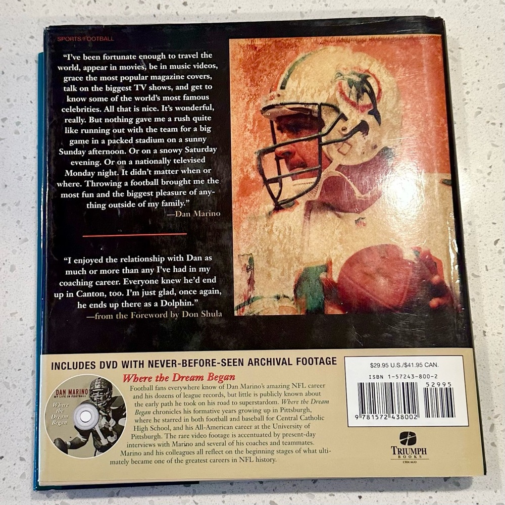 Dan Marino My Life in Football Hardcover Book with DVD - Picture 6 of 6